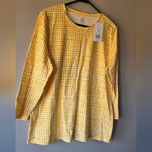 Kim Rogers Gold Gingham Top 100%cotton